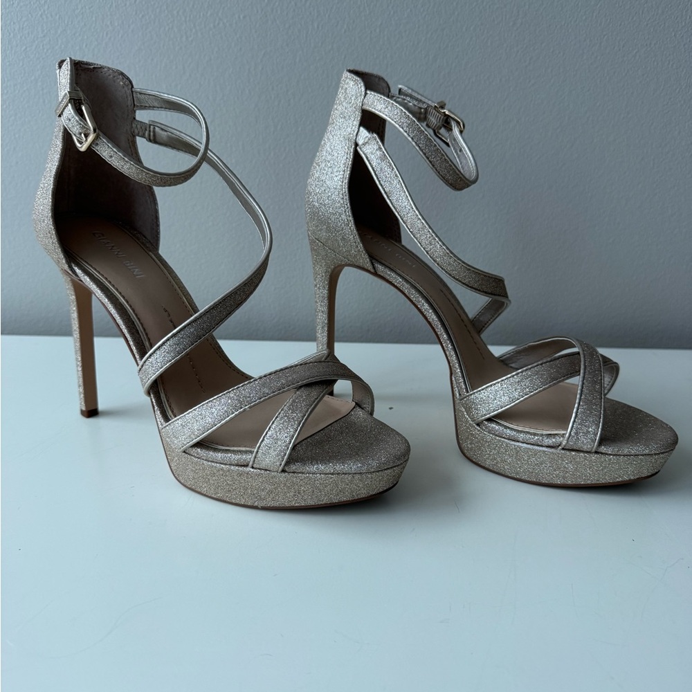 Gianni Bini Corielle Gold Strappy Heels